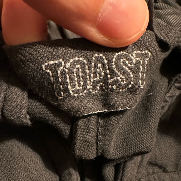 TOAST Cotton Twill Pull On Pants Size 6 Small Med Black Grey Slate - Picture 8 of 10
